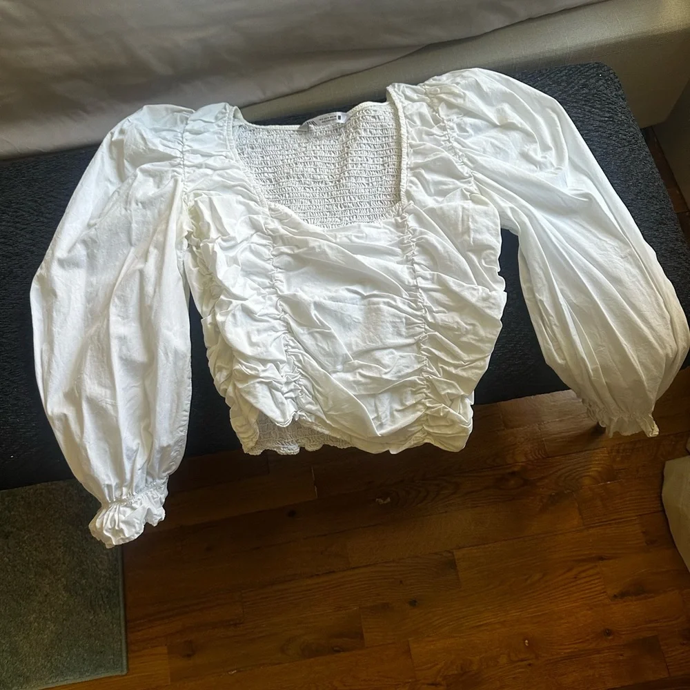 Zara Square-Neck Puff Sleeve Top